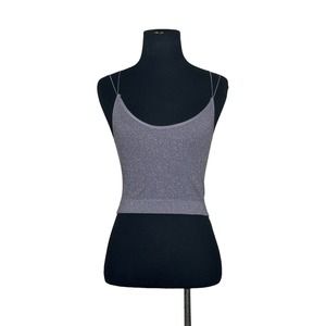 Out from under gray shimmery crop tank top size large
